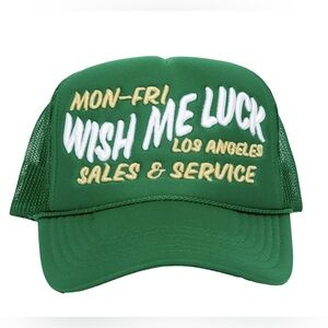 Wish Me Luck Green Trucker Hat